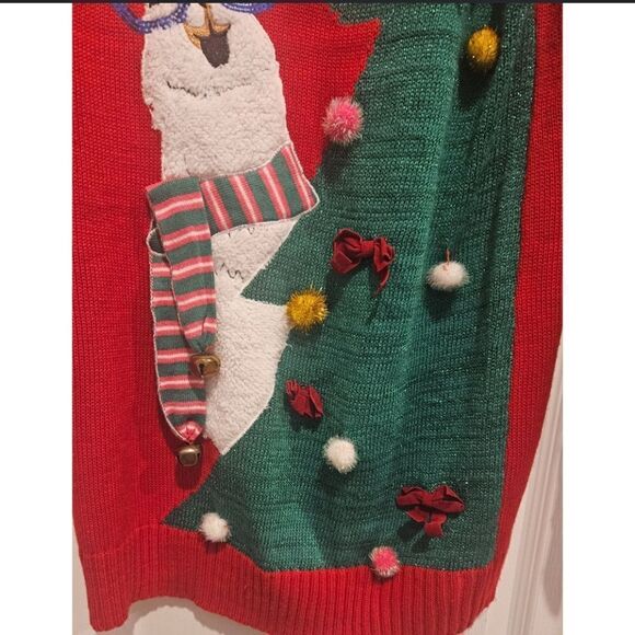 Women's Holiday Sweater Dress/Excellent Used Condition/Llama Sweater/Size XL - Picture 4 of 8